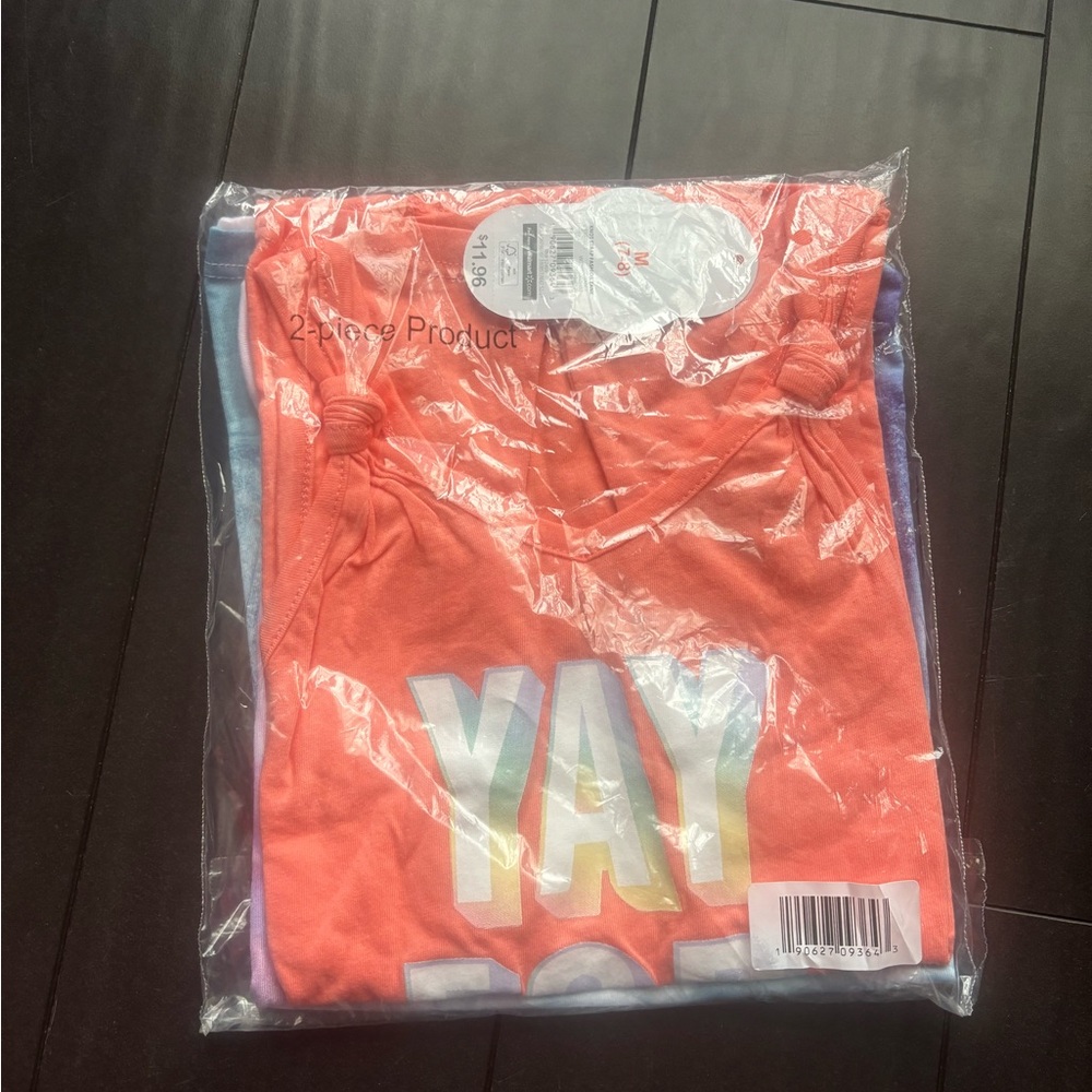 Wonder Nation Kids Tank Tops - Coral and Blue 2 pack 7/8 M
